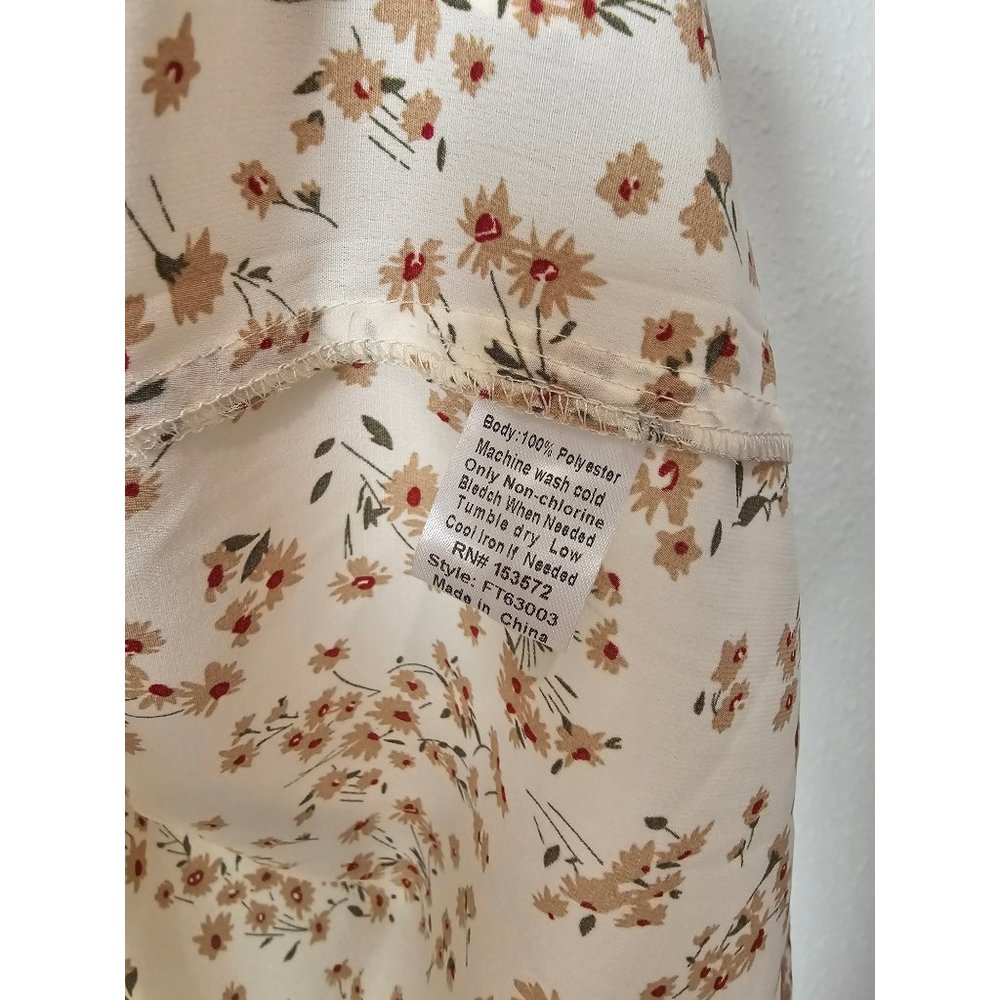 Bohme Floral Smocked Short Sleeve Top XS - Picture 8 of 8